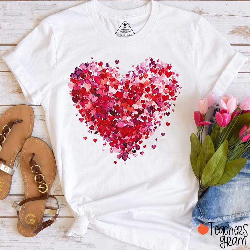 Valentines Day Heart Teacher T-Shirt