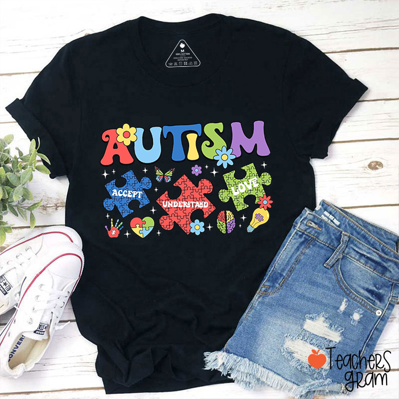 Autism Puzzle Accept Understand Love Teacher T-Shirt