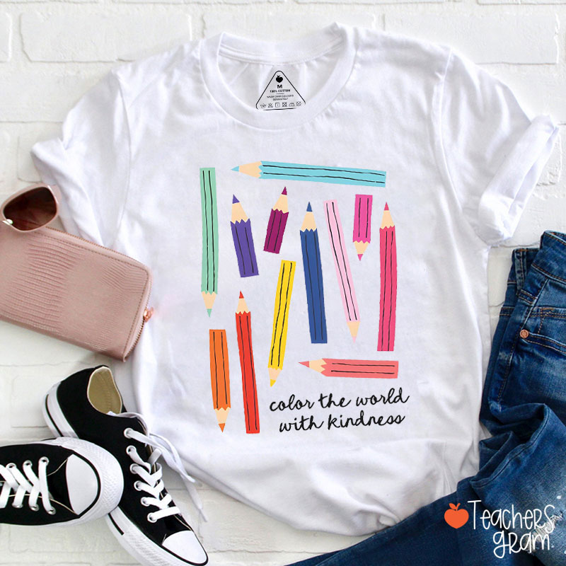 Color The World With Kindness Teacher T-Shirt