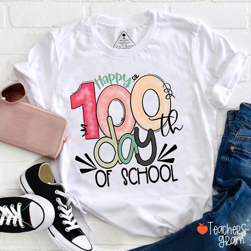Happy 100th Day Of School Teacher T-Shirt