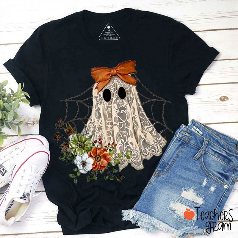 Halloween Lace Ghost Teacher T-Shirt