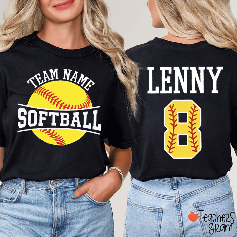 Personalized Sports Team Game Day Teacher Two Sided T-Shirt