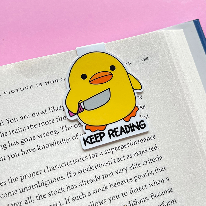 Chick Duck With Knife Teacher Magnetic Bookmark