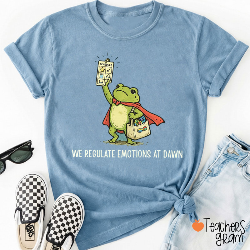 We Regulate Emotions At Dawn Teacher T-Shirt