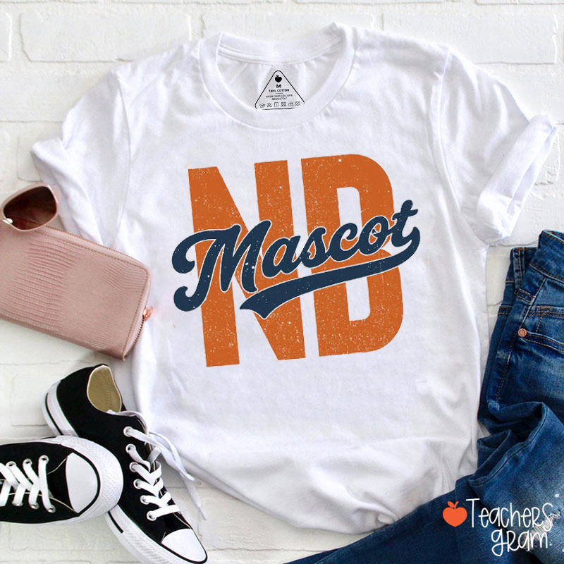 Personalized Mascot School Initials Vintage Teacher T-Shirt