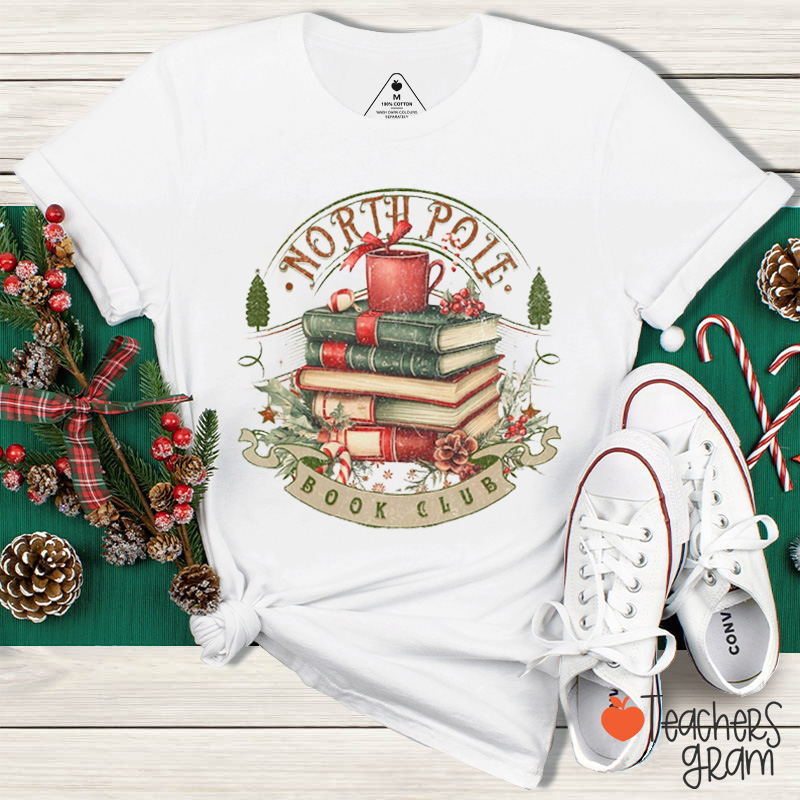 North Pole Book Club Teacher T-Shirt