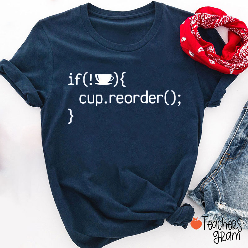 Code Lover Coffee Teacher T-Shirt