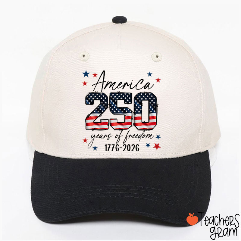 America 250 Years Of Freedom 1776-2026 Teacher Baseball Cap