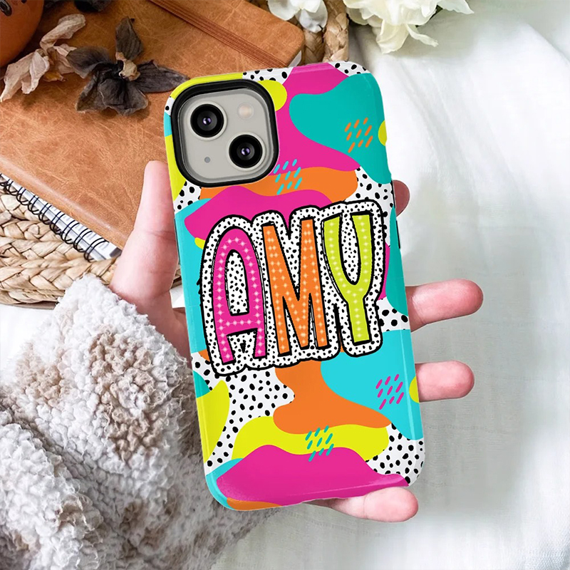 Personalized Funny Dalmatian Dot Name Teacher Phone Case