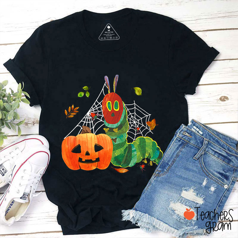 The Very Hungry Caterpillar Pumpkin Halloween Teacher T-Shirt