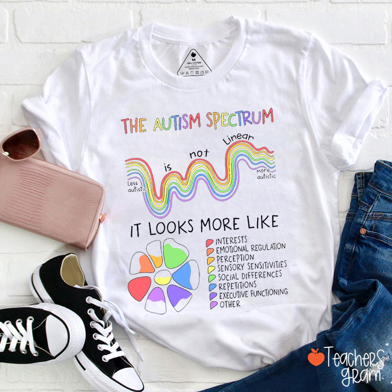 The Autism Spectrum Is Not Linear Teacher T-Shirt