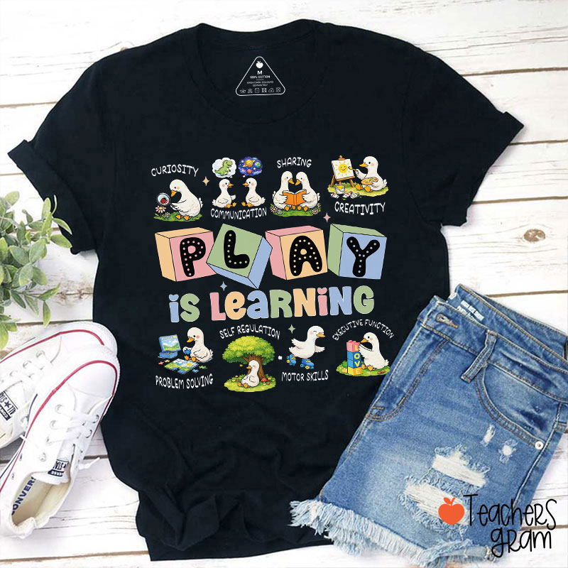 Playing Is Learning Silly Goose Teacher T-Shirt
