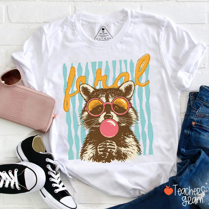 Feral Girl Summer Teacher T-Shirt