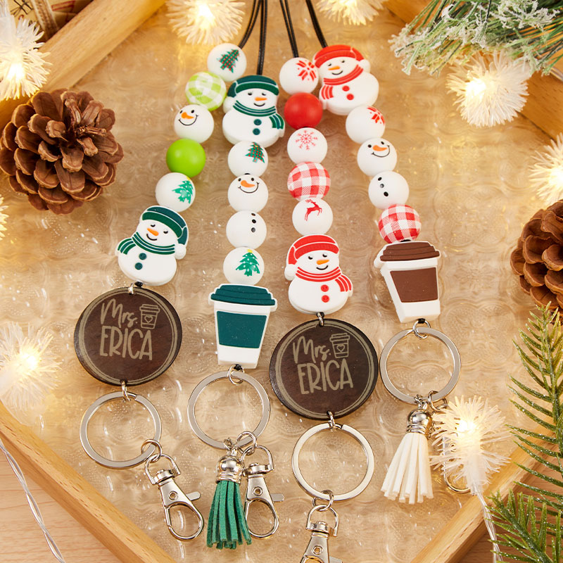 Personalized Let’s Build A Christmas Snowman Teacher Lanyard