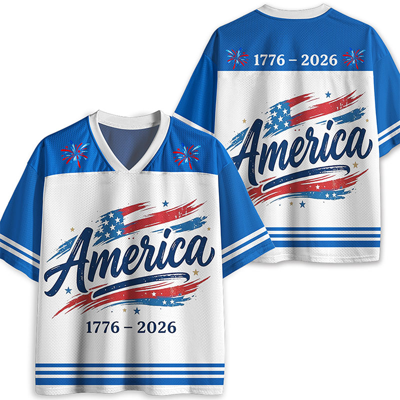 America 250 Years From 1776 To 2026 Teacher Mesh Jersey