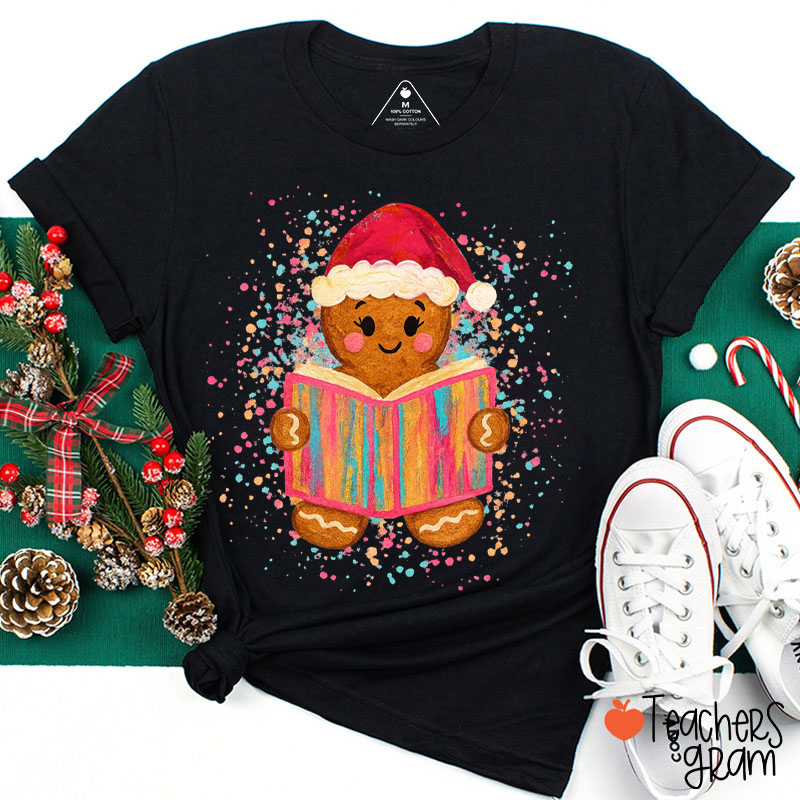 Gingerbread Man Read Book Teacher T-Shirt