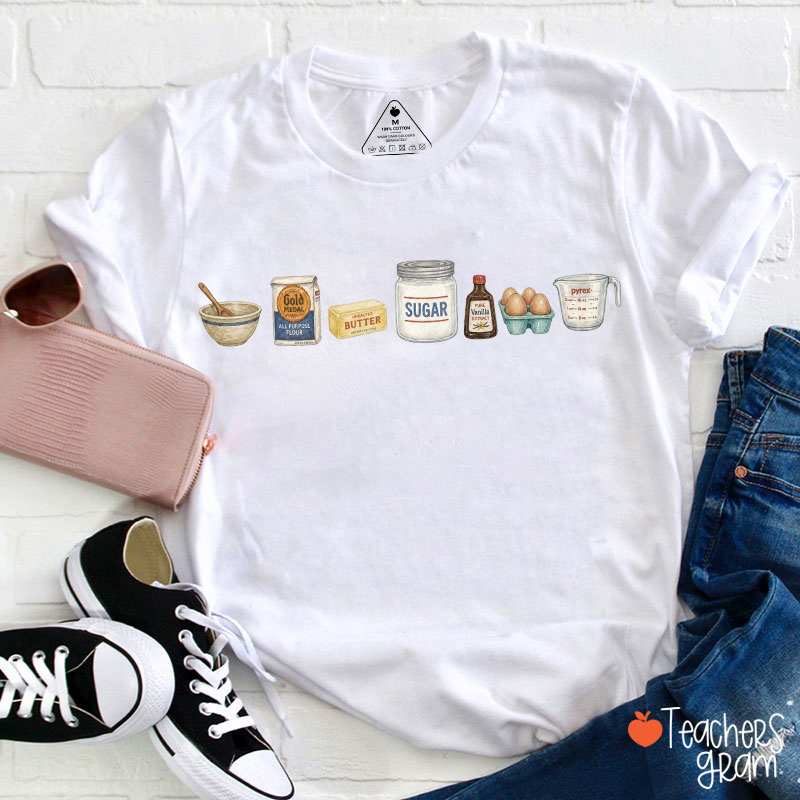 Vintage Baking Supplies Teacher T-Shirt