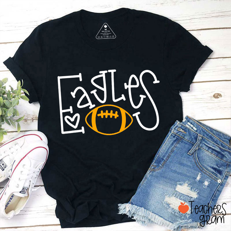 Personalized Mascot And Sport Simple Lines Teacher T-Shirt