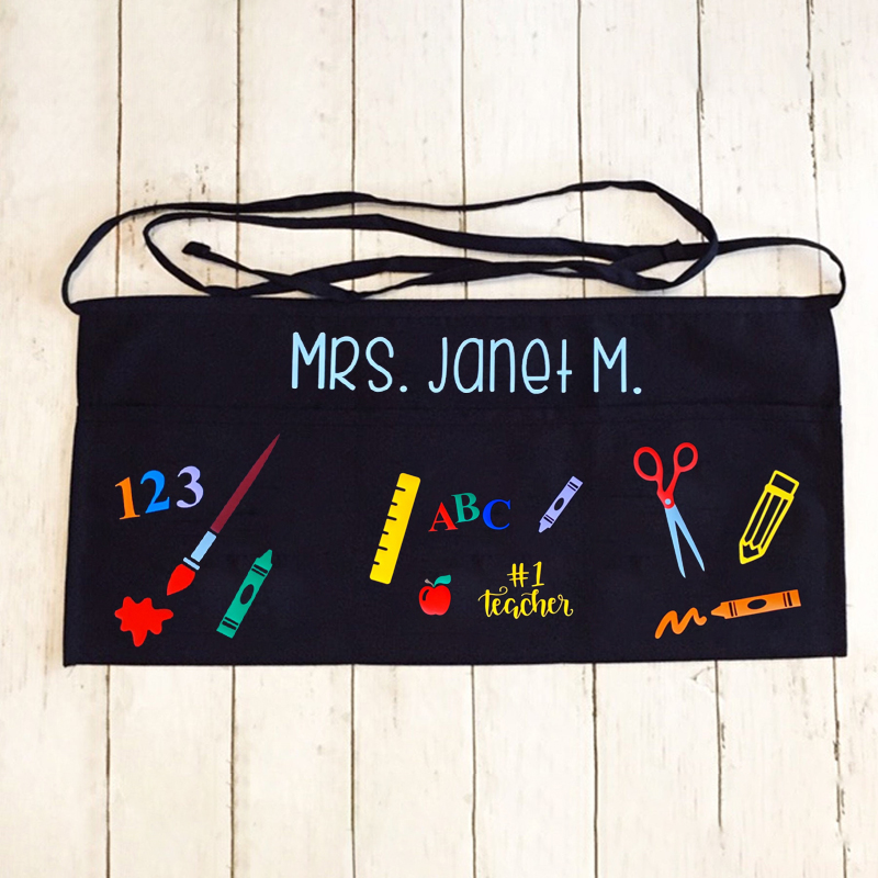 Personalized Teacher's Stuff Teacher Apron With Pockets