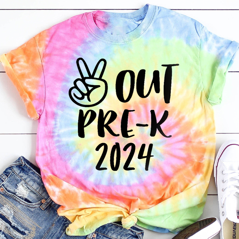 Teachergive | Personalized Happy Out Grade Teacher Tie-dye T-Shirt sale