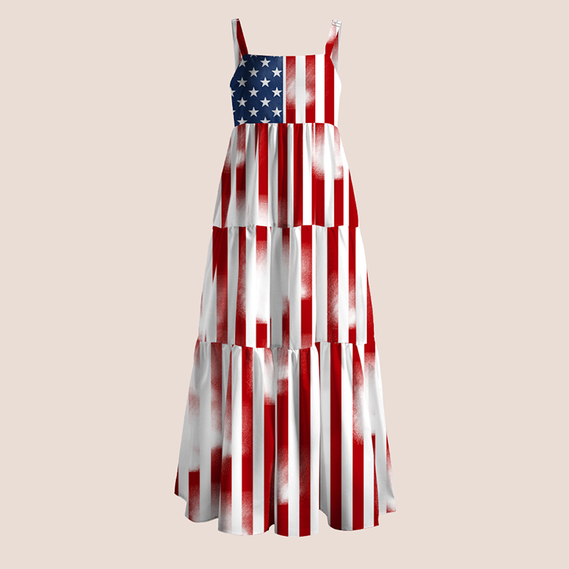 Fourth Of July Flag Teacher Slip Dress