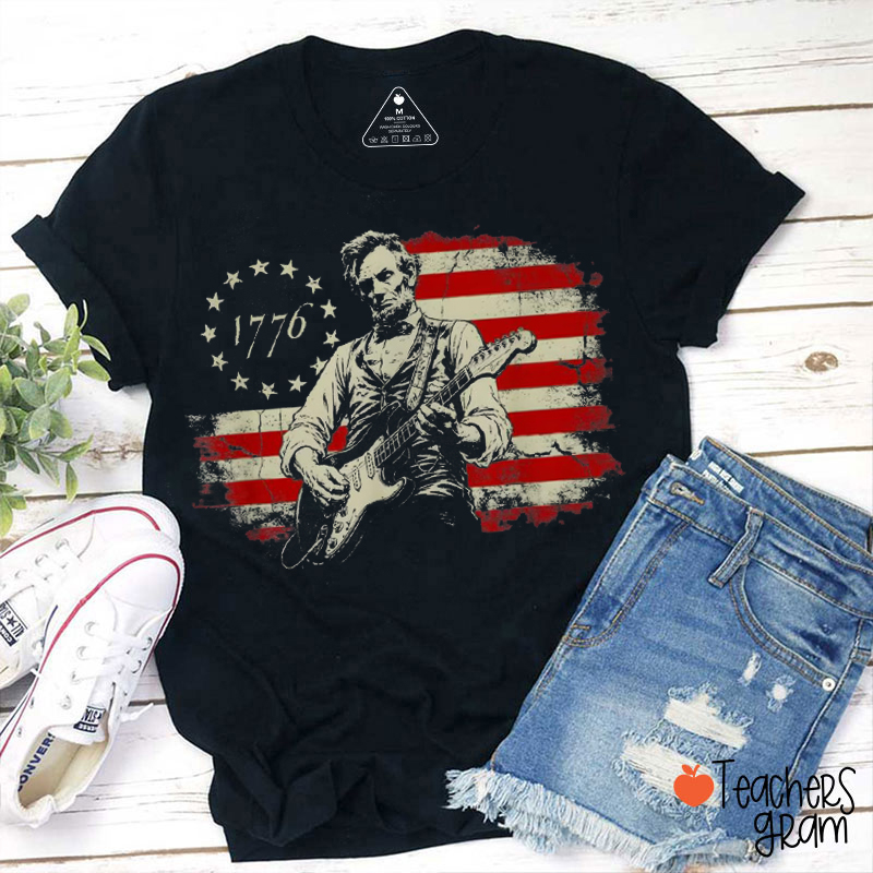 Rock Patriotic Guitar Teacher T-Shirt