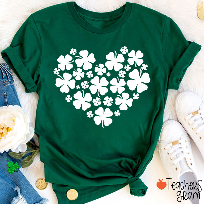 Shamrock Heart Teacher T-Shirt