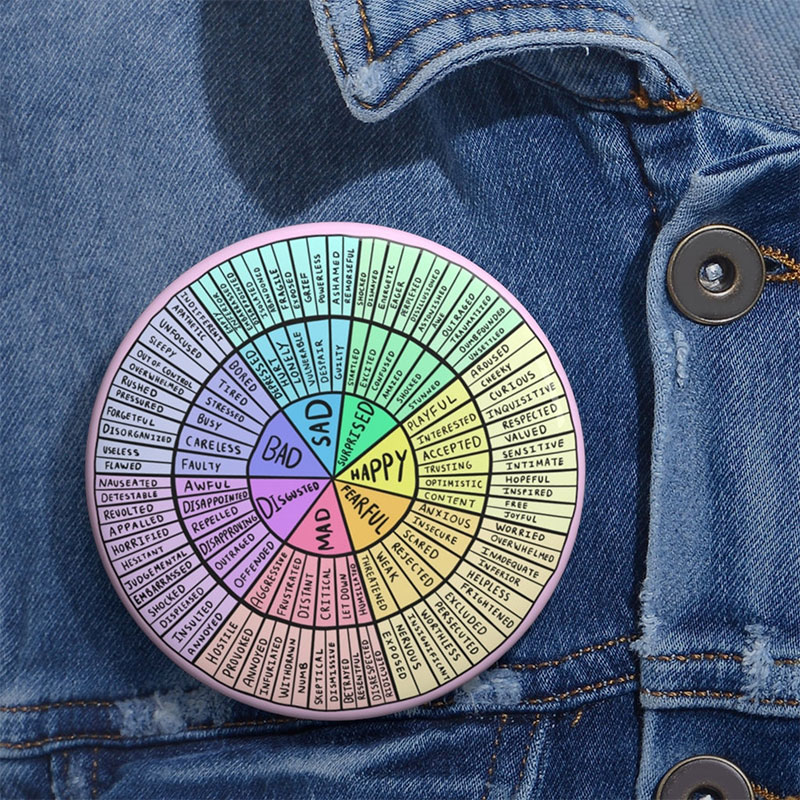 Feelings Wheel Teacher Pinback Button