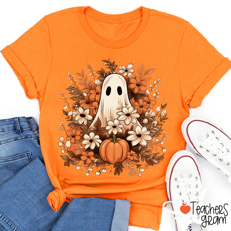 Fall Ghost Halloween Teacher T-Shirt