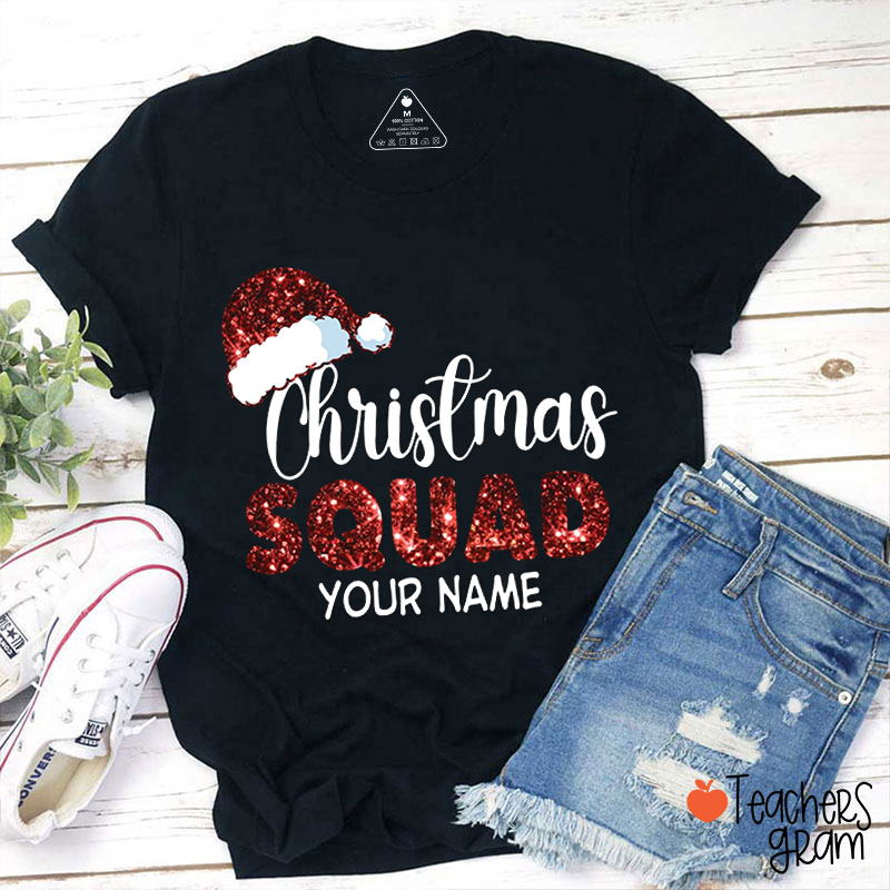 Personalized Name Christmas Squad Teacher T-Shirt