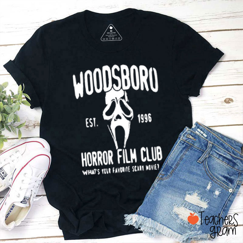 Woodsboro Horror Film Club Teacher T-Shirt