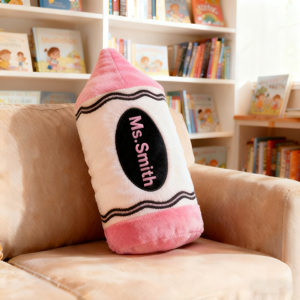 Personalized Colorful Crayon Name Teacher Cushion