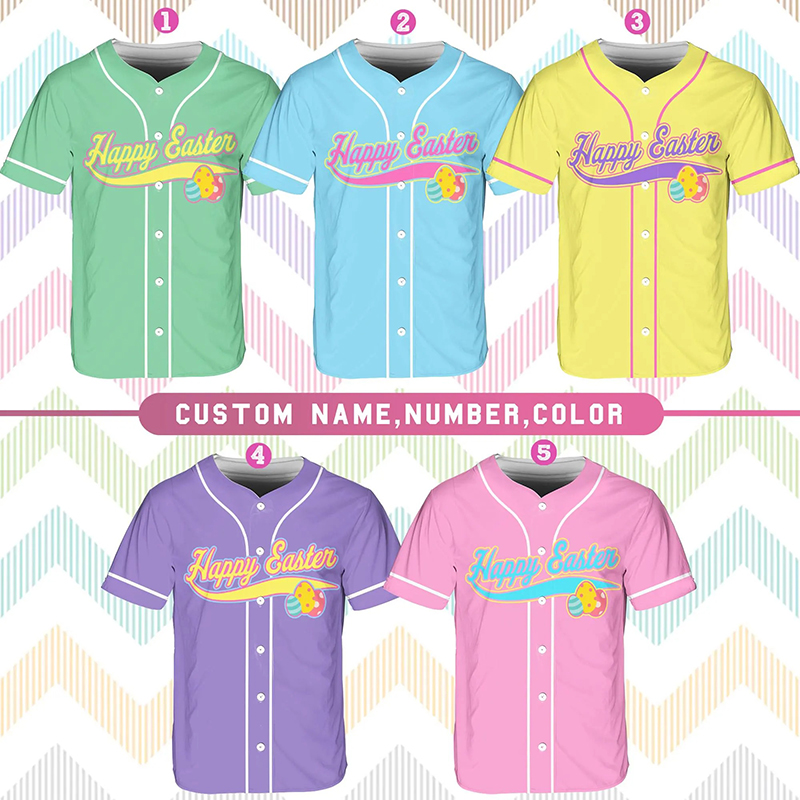 Personalized Easter Cute Bunny Teacher Baseball Jersey