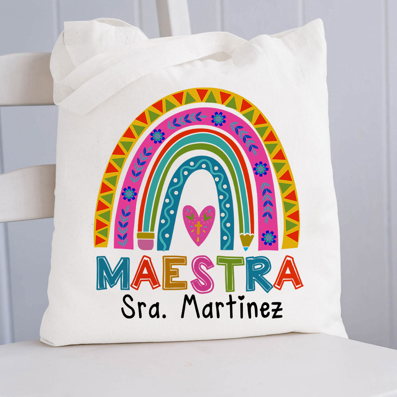 Personalized Maestra Spanish Teacher Tote Bag