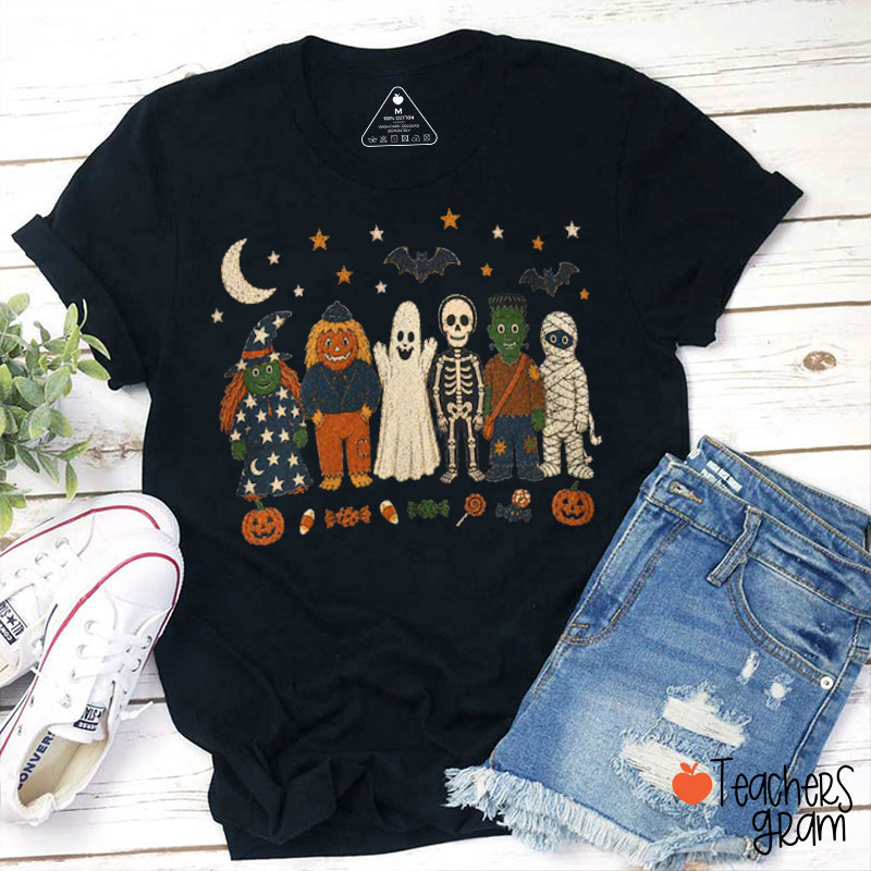 Halloween Monster Crew Teacher T-Shirt