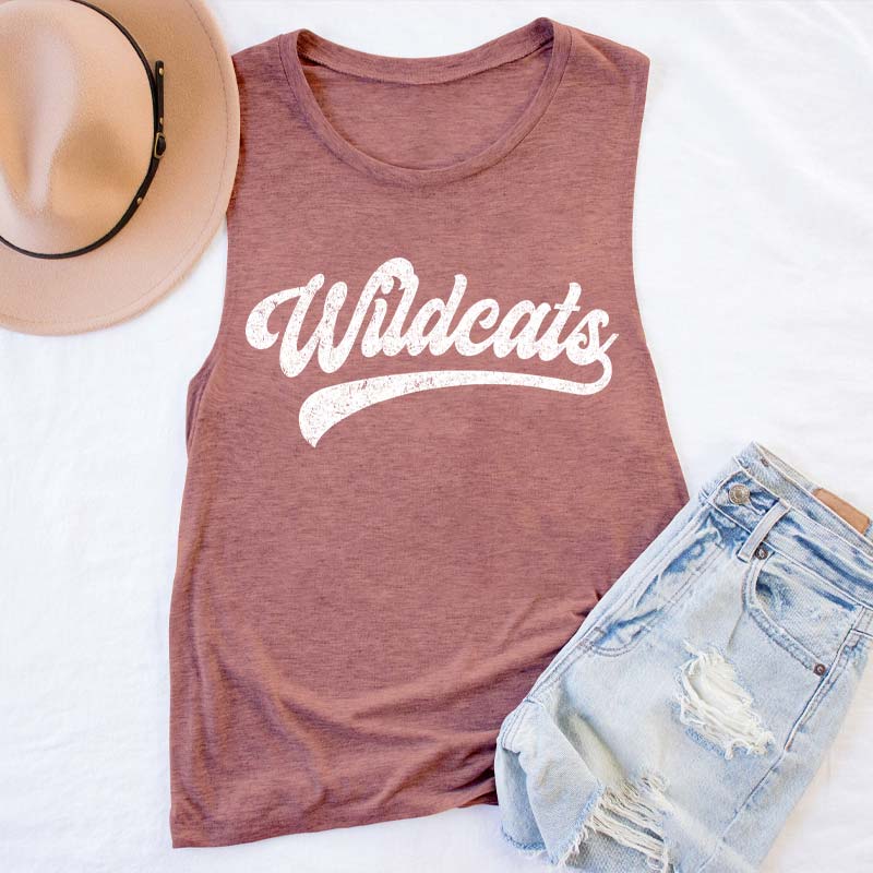 Personalized Mascot Washed And Distressed Print  Teacher Tank Top