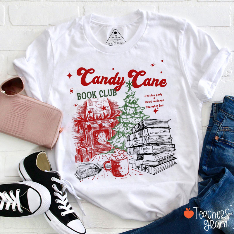 Candy Cane Book Club Teacher T-Shirt