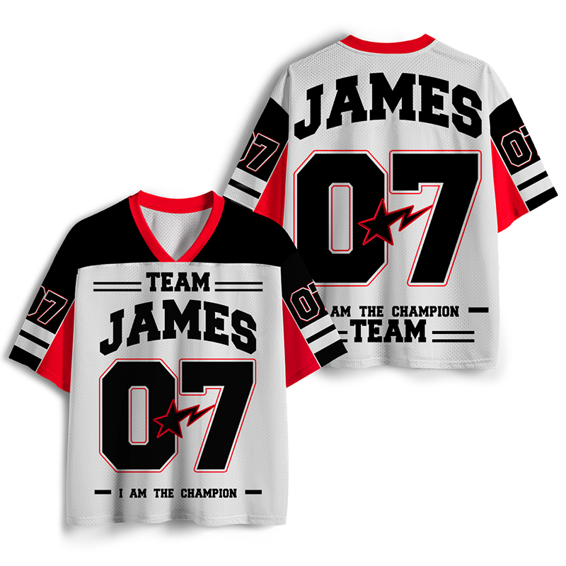 Personalized Name And Number Star Lightning Teacher Mesh Jersey
