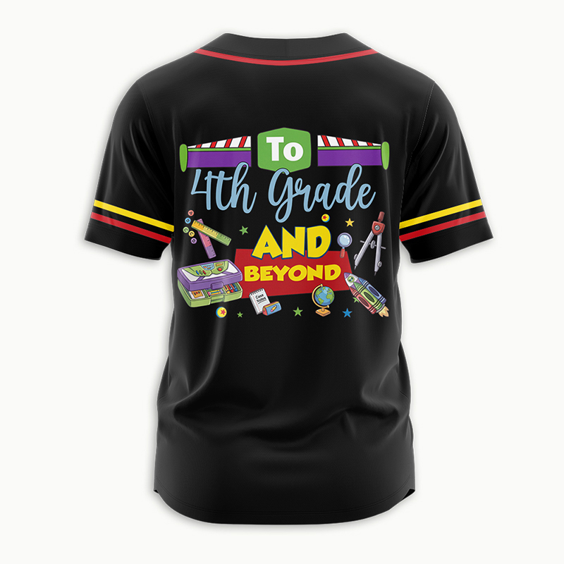 Personalized Grade Name To Grade And Beyond School Theme Teacher Baseball Jersey