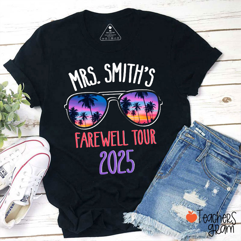 Personalized Name And Year Farewell Tour Retirement Teacher T-Shirt