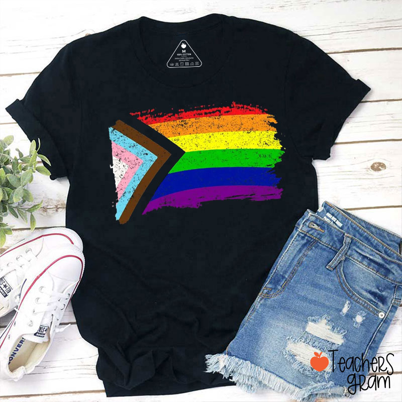 Rainbow Flag Pride Teacher T-Shirt