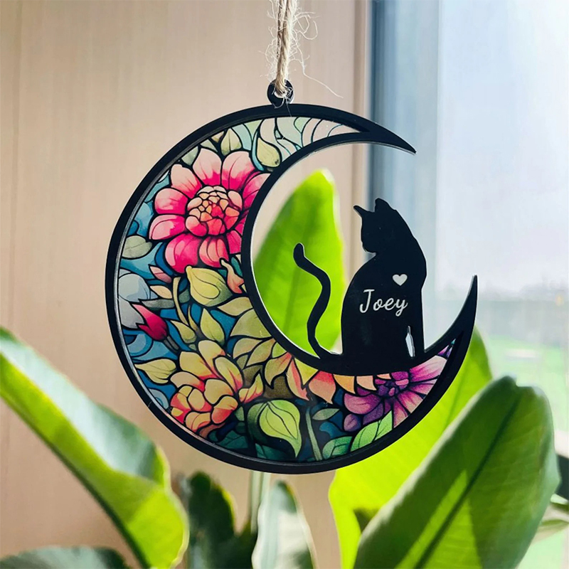 Personalized Pet Cat Memorial Teacher Suncatcher