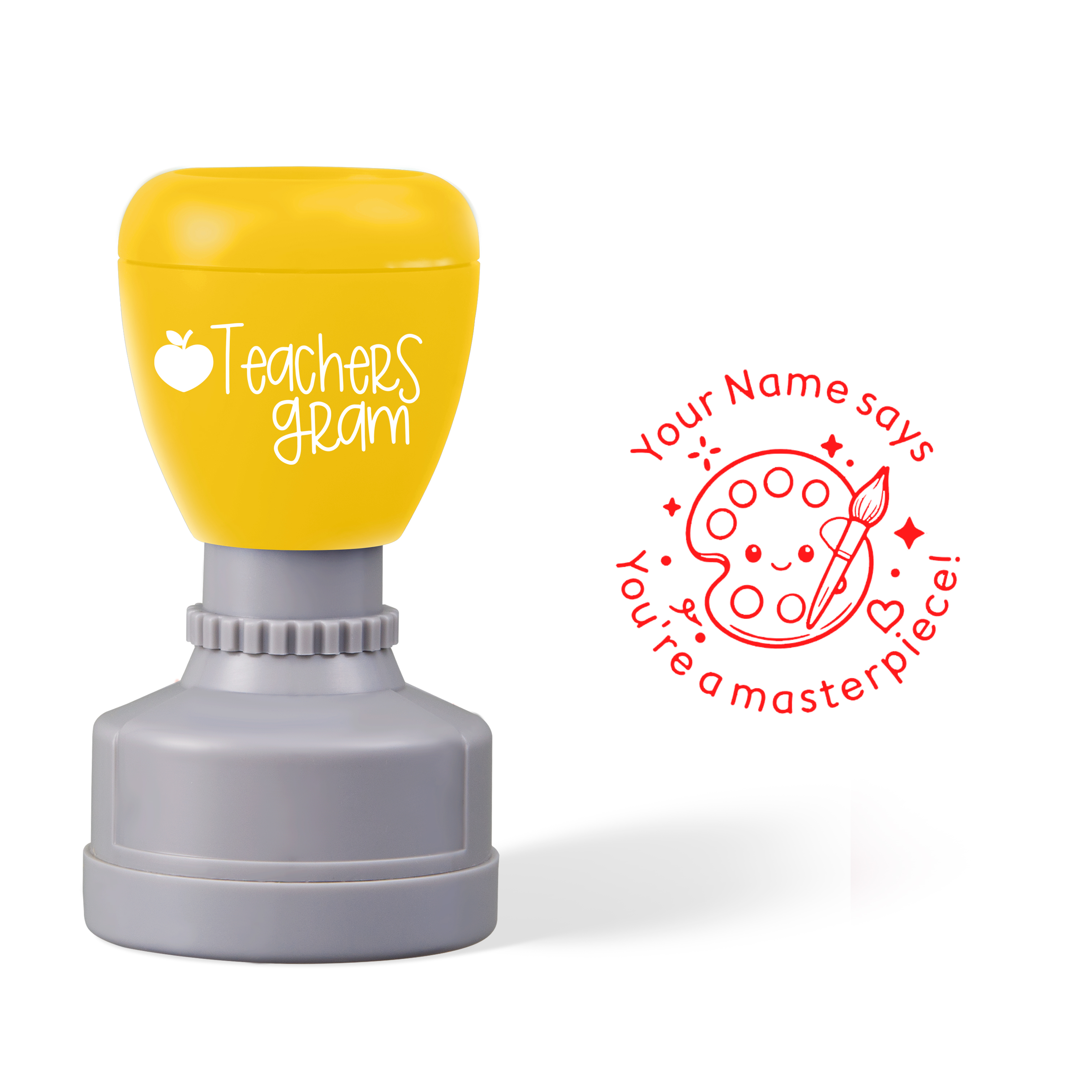 Personalized Name Says Youre A Masterpiece Teacher Stamp