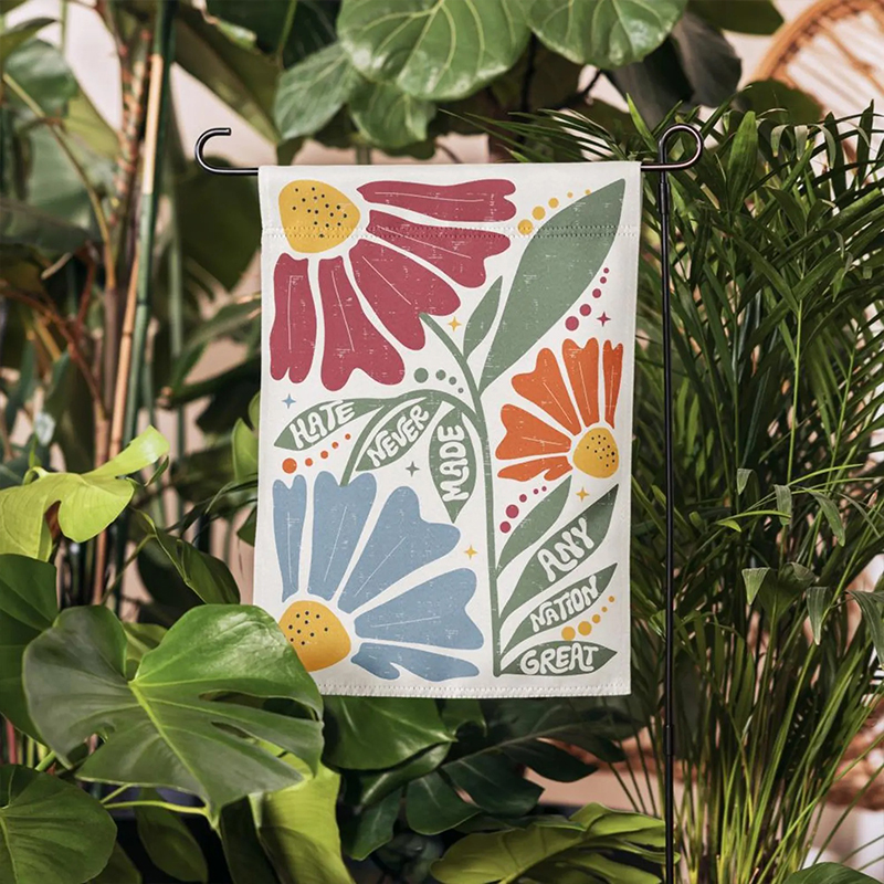 Love And Inclusion Spring Floral Teacher Garden Flag