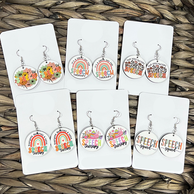 It's A Great Day For Speech Therapy Teacher Wooden Earrings
