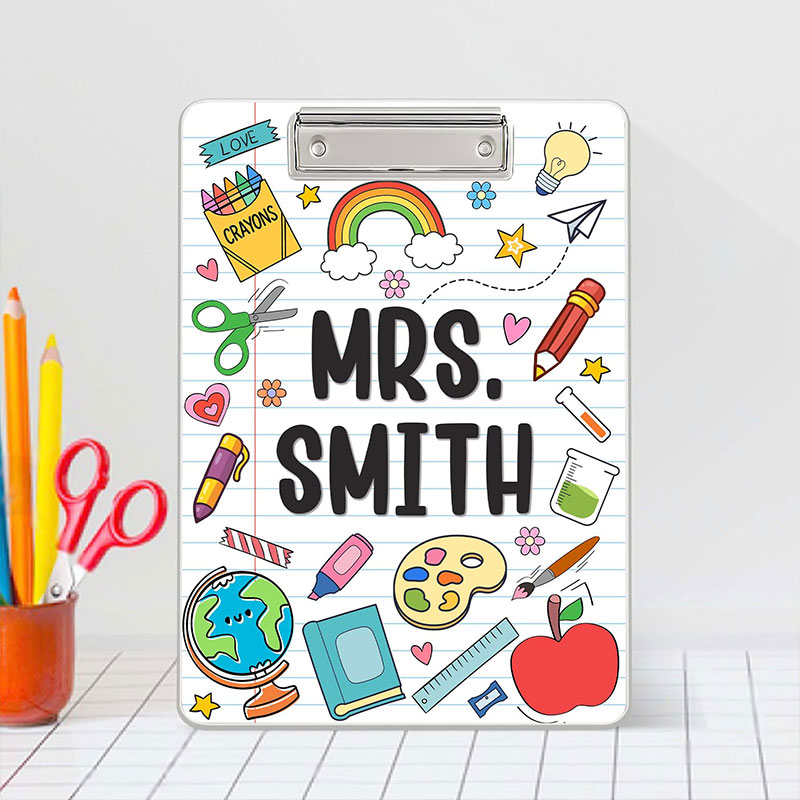 Personalized Name In File Center Teacher Clipboard