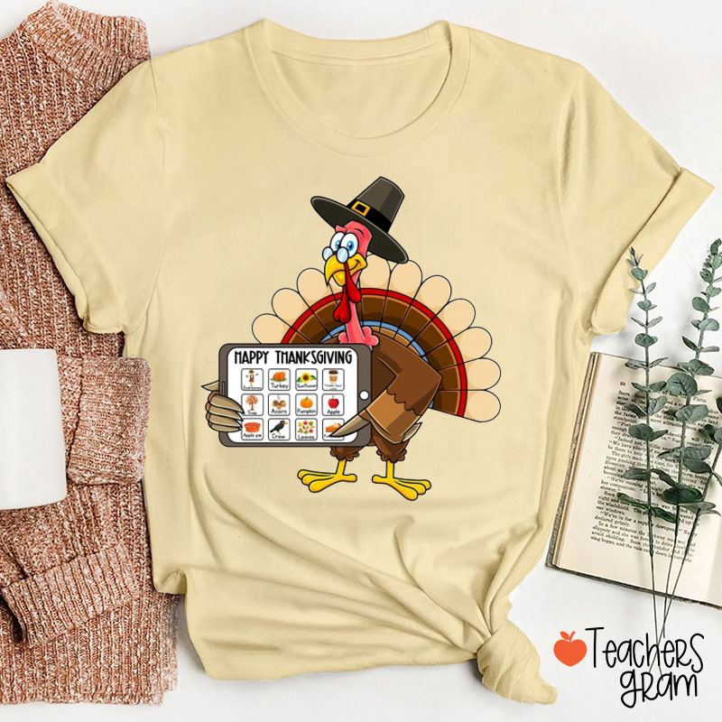 Thanksgiving SLP Turkey Teacher T-Shirt