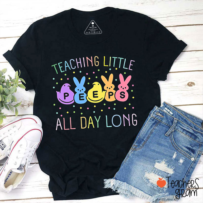 Teaching Little Peeps All Day Long Teacher T-Shirt