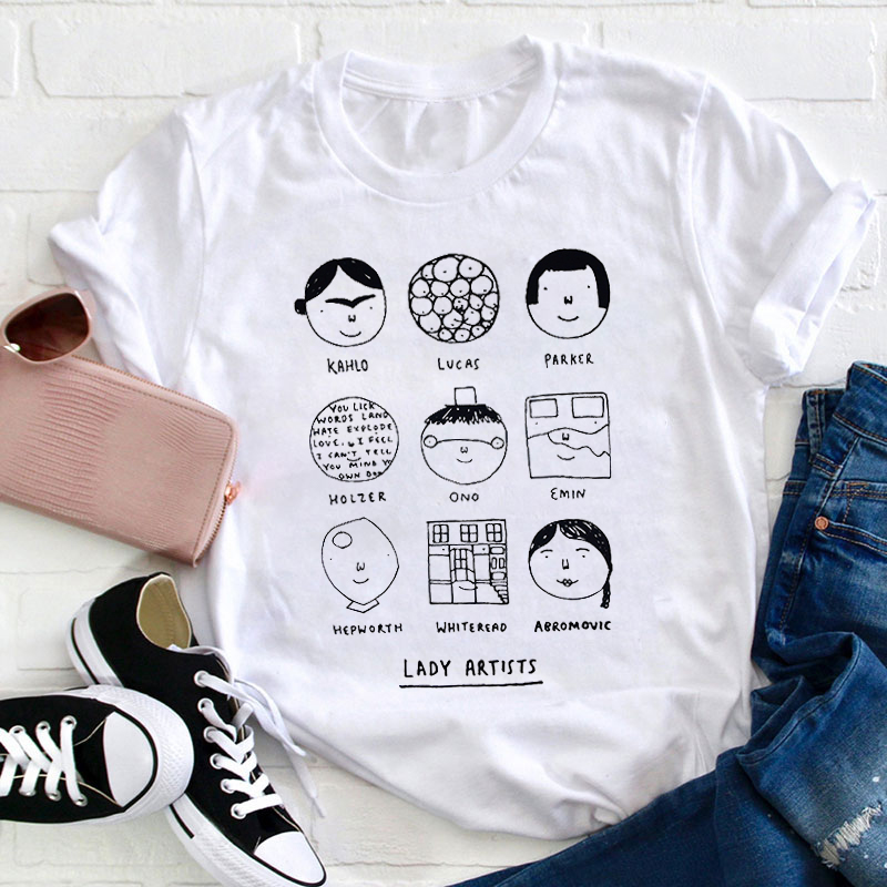 Funny Lady Artists Teacher T-Shirt