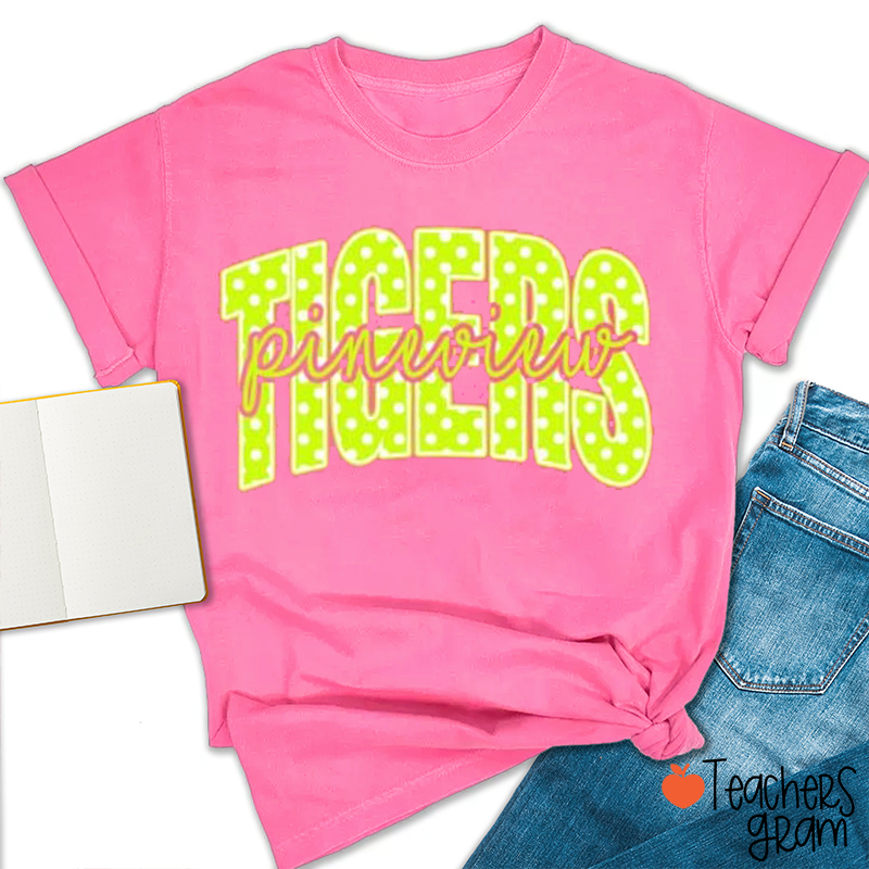 Personalized Mascot Fluorescent Color Teacher T-Shirt